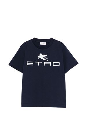 blue cotton t-shirt ETRO KIDS | GY8Q11Z3672617